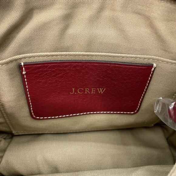 J Crew Signet Crossbody Bag Purse Flap Over Pebbled Italian Leather Red New - Picture 9 of 16